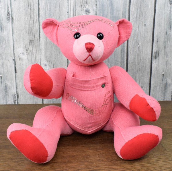 Unikat Jeansbär Flamingo