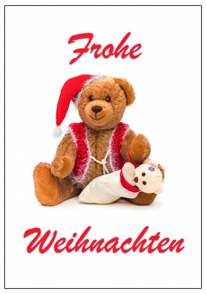 Bärige Klappkarte "Frohe Weihnachten"